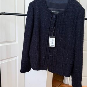 Emporio Armani Women's Textured Black Blazer